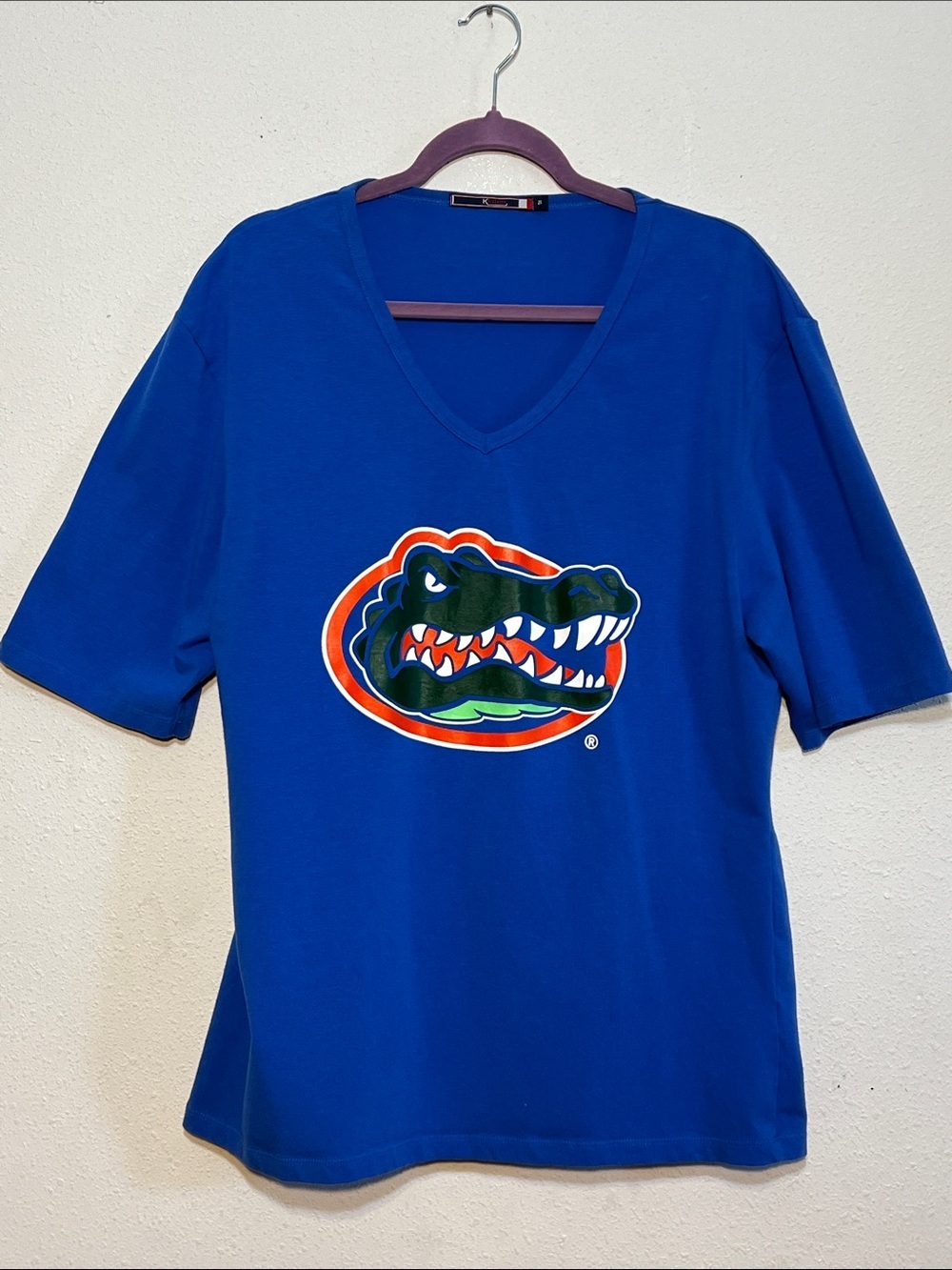 Klutch Florida University Gators Blue V-Neck Tee Size 2X
